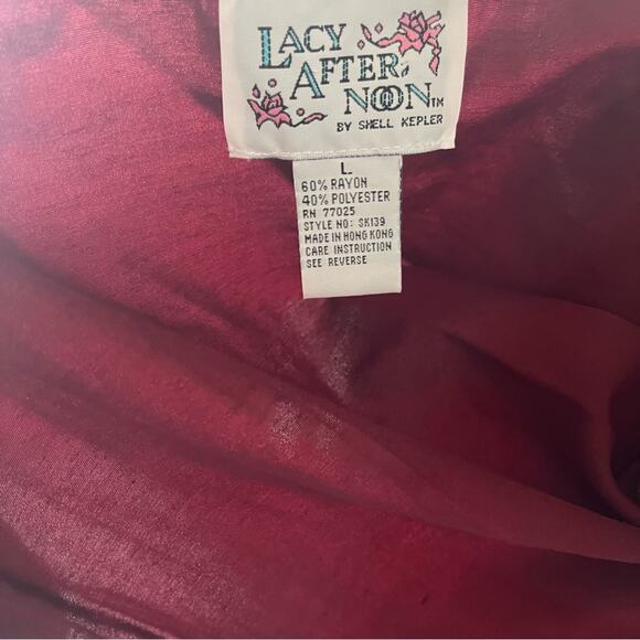 Lacy After Noon Fringed Kimono with Crochet Flowers Size Large - Picture 3 of 3